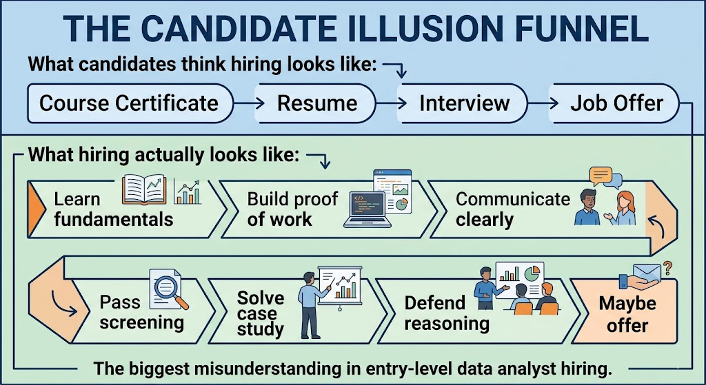 The biggest misunderstanding in entry-level data analyst hiring.