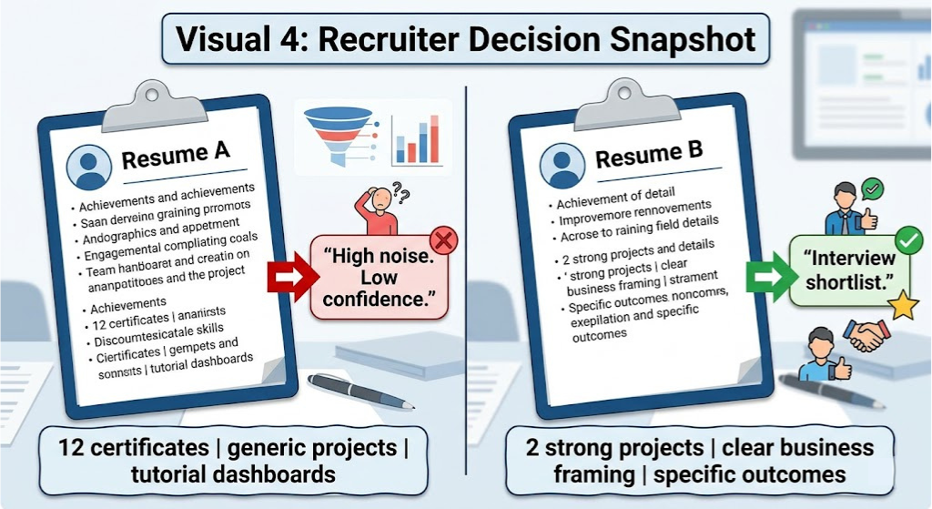 How recruiters view different portfolios.